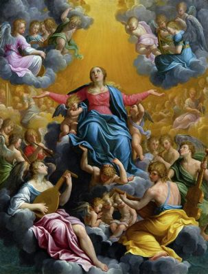 The Assumption of the Virgin Painted on Wooden Panels Embraces Divine Light and Exquisite Detail!